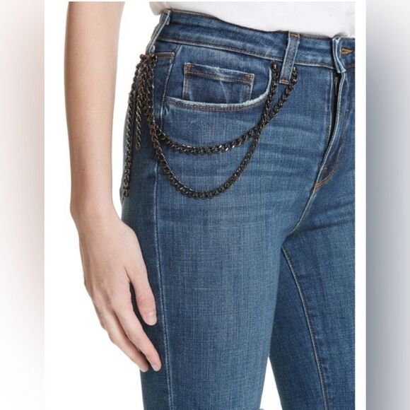 L'AGENCE Luna Chain Detail Ripped Skinny Jeans 29. New - Picture 1 of 12